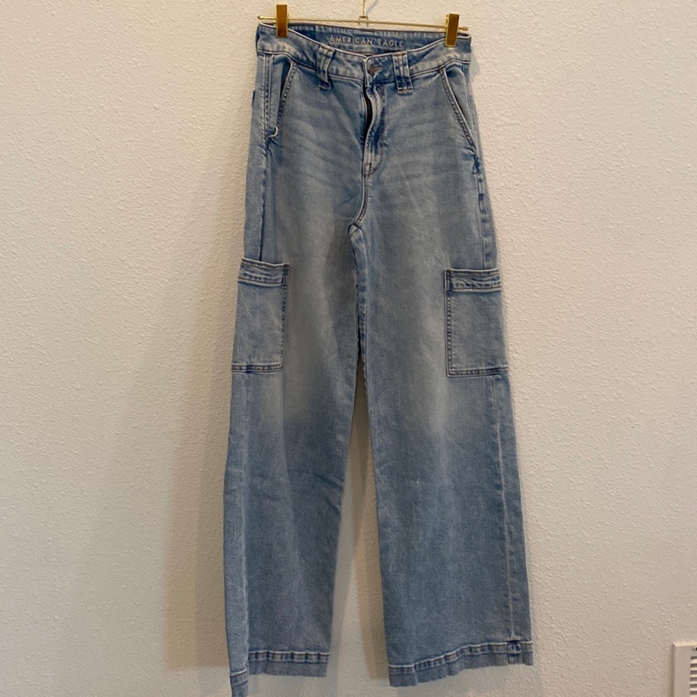 American Eagle super high rise baggy wide leg jeans